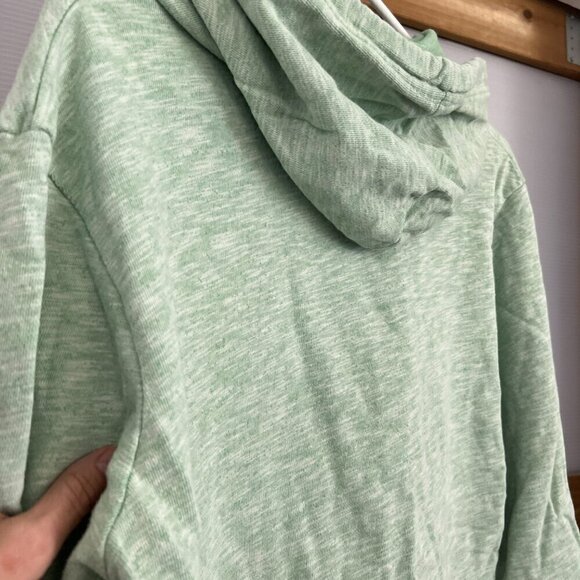 PULL & BEAR Heather Green White Zip Up Hoodie Sweat Jacket Sz L - Picture 7 of 13